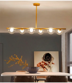 Minimalist Candelabru Lungi cu LED-uri Moderne Minge de Sticlă Nordic luat Masa de Living, Bucătărie, Camera de Aur Negru uz Casnic, Decorative, Luciu de Lămpi