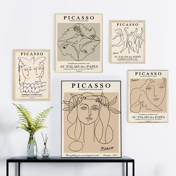 Picasso, Matisse Abstract Fata de Flori de Arta de Perete Nordic Postere si Printuri Vintage Imagini de Perete pentru Camera de zi Decor Acasă