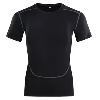 Bărbați de Funcționare T-Shirt iute Uscat Fitness Scurt Maneca de Compresie Tricouri Culturism Sport T-Shirt pentru Bărbați Fotbal Sport