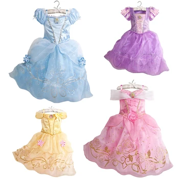 Belle Dress pentru Copii Costum Printesa Partid Rochie de Mireasa Costum Copii Fete Rochie de Printesa Belle frumoasa adormita Aurora Costum