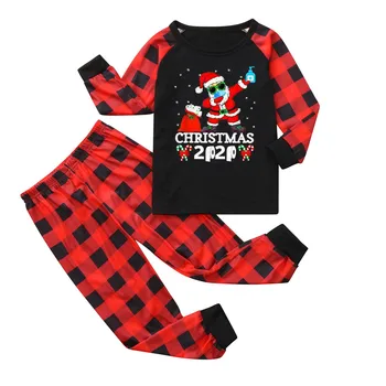 Crăciun Fericit 2020 Familie Pijama Rosie Carouri Body Set De Pijamale Barbati Copil Copil De Tata, Mama, De Potrivire De Familie Tinutele Sleepwear