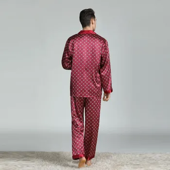 Bărbați Seturi de Bărbați Lungă cu mâneci Imprimate Comerțului exterior de Servicii de Origine Pijamale de Mătase Costum Мужские Комплекты
