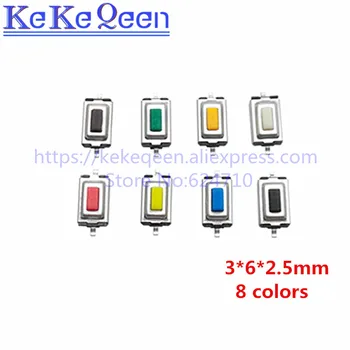 1000pcs 3*6*2.5 MM Tact Touch Micro Comutator 3X6X2.5MM 3*6*2.5 SMD Alb Negru Rosu Negru portocaliu Albastru Verde Maro Butonul de Cap