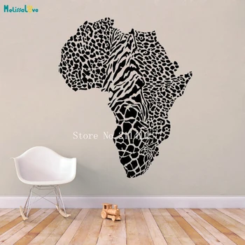 Leopard Harta de Perete Autocolant Animal Sălbatic Leopard Ghepard Piele Africa Harta Decalcomanii Nou Decor Camera de zi Detașabil Arta picturi Murale YT758