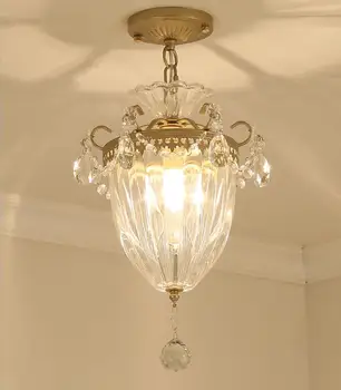 American mici candelabru de cristal culoar candelabru coridor lumina veranda, scara creative mică lampă de plafon