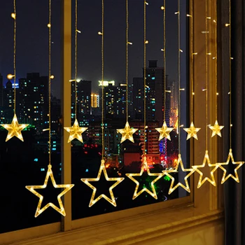 LED 3,5 M 220V Ghirlanda Luna Steaua Lampa de Crăciun Șir de Lumini Zână Perdea de Lumină Pentru Petrecere de Anul Nou Bar de Nunta Decor de Vacanță