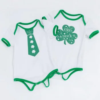 Green St Patricks Zi, Tinuta Maneci Scurte Domn Baietel Costume Salopeta Bebe, Body Vara Haine Pentru Copii Îmbrăcăminte Pentru Sugari