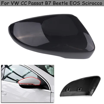 Stanga Dreapta Usa Aripa Oglinda Laterala Capac Pentru VW Beetle CC Eos Passat Jetta Scirocco negru Lucios