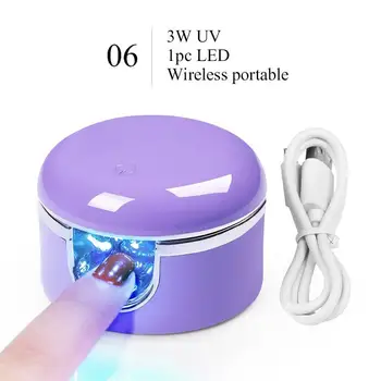 3W Mini UV Lampa LED pentru Unghii Singur Deget Lampa de unghii cu Gel Unghii Uscător de Uscare Mașini Inteligente 30s / 60s Cablu USB Portabil Utilizare Acasă