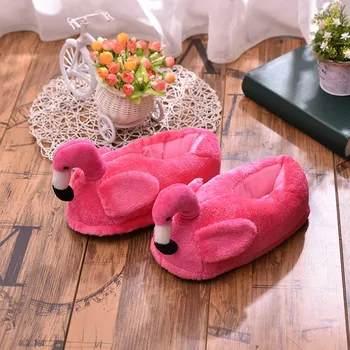 2020 Femei De Iarnă Papuci Doamnelor Cald Blana De Pluș Apartament Casa Pantofi De Sex Feminin Ureche Moda Casual Confortabil Alunecare Pe Flamingo Porc