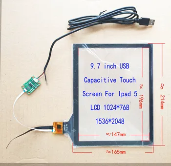 9.7 inch USB Capaivitve Senzori de Atingere, digitizoare Pentru IPAD 3 4 5 6 LCD 2048*1536 Rezolutie LCD Suport Win7 8 10 Raspberry Pi