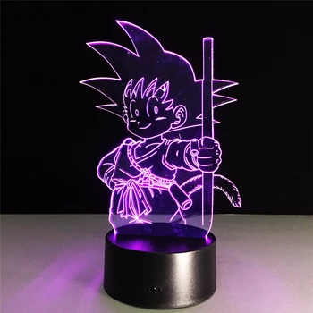 Noutatea Anime 3D iluzie Lumina de Noapte În 7 Culori LED USB Acrilice Masă Lampă de Noptieră Lampa Decor Copil Cadou