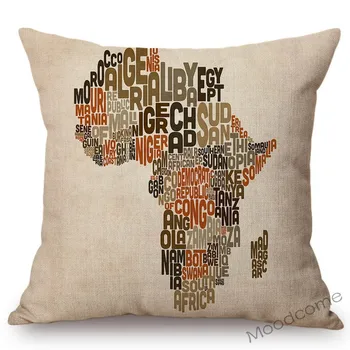 Harta Africa De Artă Femeie De Culoare Decor Exotic Arta Acasă Arunca O Perna Lenjerie Din Bumbac Pătrat Pernele De Acoperire Ridicata Dropshipping