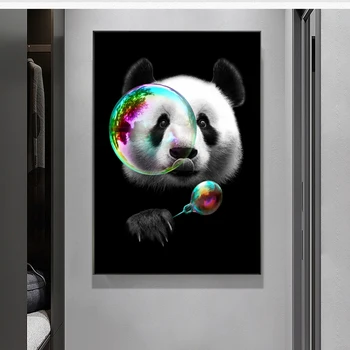 Drăguț Panda Canvas Postere de Arta si Imprimeuri Animale Panza Picturi pe Perete Artă Imagini de Desene animate pentru Copii, Decor Camera Cuadros