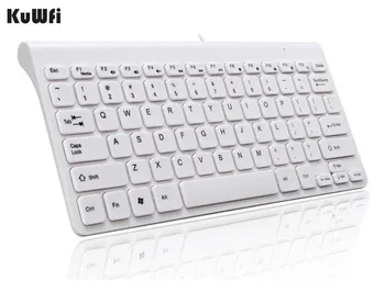 KuWFi Noua Tastatura Ultra subtire Liniștită Mici Dimensiuni 78 Chei Mini Multimedia Tastatura USB Pentru Laptop, PC, Macbook