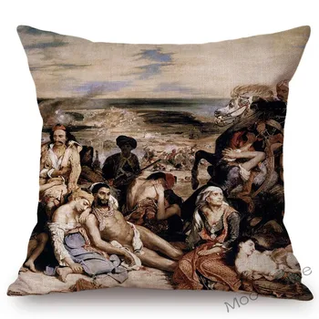 Pictor francez Eugene Delacroix, Libertatea de ghidare oamenii Celebra Pictură în Ulei Acasă Perna Decorativa Caz Canapea Pernă Acoperă