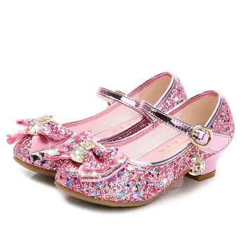 2021 Copii Pantofi Fete cu Toc Printesa de Dans, Sandale Fete, Rochie de Petrecere Nunta, Pantofi Copii, Pantofi Glitter din Piele 26-38code