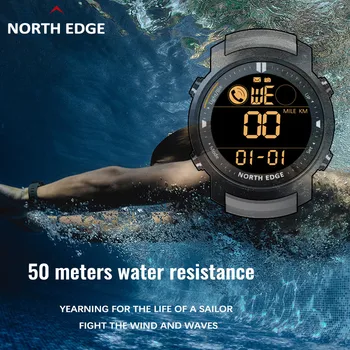 MARGINEA de NORD Ceas Inteligent Bărbați Monitor de Ritm Cardiac rezistent la apa 50M Înot Alergare Sport Pedometru, Cronometru Smartwatch Android IOS