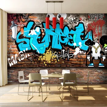 Stereo 3D Graffiti Stradă Tapet Caramida Copii Desene animate pentru Copii Dormitor KTV Bar Restaurant Cafenea Fundal pictura Murala de Perete Decor Acasă
