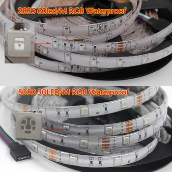 RGB LED Strip lumina lampa 5M 10M 5050 2835 Decor panglică Flexibil impermeabil bandă diodă tiras Telecomanda 12V DC adaptor