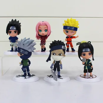 6pcs/set Naruto Anime Figurine Jucarii Q Ediție Caracter de Model, Sasuke, Kakashi, Sakura Gaara Itachi Obito, Madara Criminal Jucarii