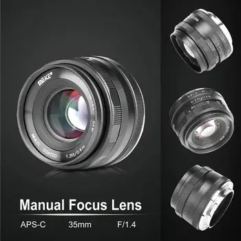 Meike Camera Mirrorless 35mm F/1.4 Deschidere Mare Focalizare Manuală APS-C, Prim Obiectiv pentru Canon EFM-Muntele EOS M2 M3 Pentru Sony Nikon
