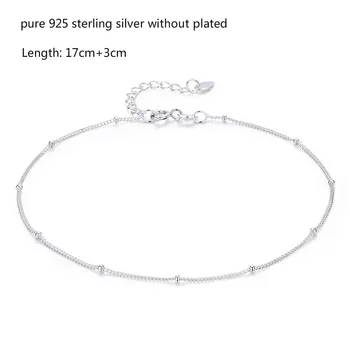Pur Real Argint 925 Mici Subțire Margele Brățară de Lanț de Bordură pentru Femei Fete Prietenul Bijuterii pulseras armbanden voor vrouwen