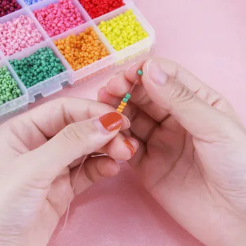 Copii Mini 3 mm Margele de Sticla Colorate DIY Înșirare de Filetat Șirag de mărgele, Coliere Bratari Bijuterii cu Margele Accesoriu de Joc Jucărie