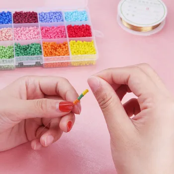 Copii Mini 3 mm Margele de Sticla Colorate DIY Înșirare de Filetat Șirag de mărgele, Coliere Bratari Bijuterii cu Margele Accesoriu de Joc Jucărie