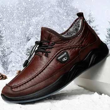 2020 Toamna Iarna Nou Pantofi pentru Bărbați Ușor, de Culoare Solidă de Pluș Cald Barbati Pantofi Casual în aer liber Glezna Sport Clasic Barbati Pantofi