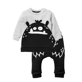 Copil nou-născut Băiat Fată Costum de Haine Seturi de Top cu Maneca Lunga din Bumbac T-Shirt Pantaloni Salopeta Casual Animale Drăguț Haine Baieti 0-3T