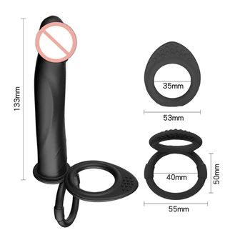 Penis Inel Glont Vibrator Dubla Penetrare Penis Strap On Vibrator Vaginal Anus Femeie Masturbari Jucarii Sexuale Pentru Cupluri Femeie