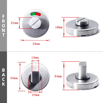 Baie Accesorii Hardware Cabinele de Toaletă Indicator WC Ușă de Blocare Degetul mare în Rândul Buton din Oțel Inoxidabil