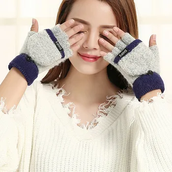 Femei Fata De Tricotat Degete Încheietura Mâinii Mână Mănuși De Iarnă Mai Calde