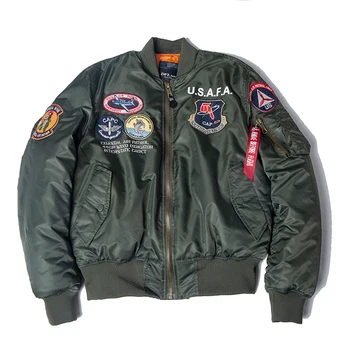 2020 O/W USAFA pilot vintage bomber geaca us air force top gun bărbați branduri de haine de iarnă armata USN MA1 USMC broderie