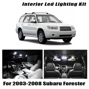 8pcs Alb Masina Becuri cu LED-uri de Interior Hartă Dom Kit de Lumina se Potrivesc Pentru 2003-2006 2007 2008 Subaru Forester Portbagaj Cargo Lampa plăcuței de Înmatriculare