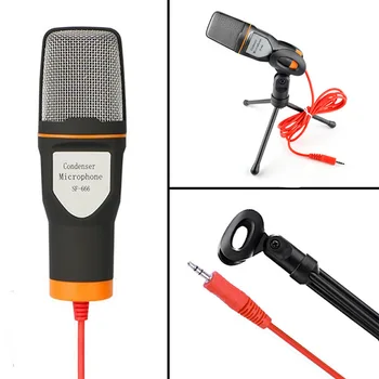Noi Condensator Microfon de 3,5 mm Mufă Stereo de Acasă MICROFON Desktop Trepied pentru PC-ul Video de pe YouTube Skype Discuția Jocuri de Înregistrare Podcast