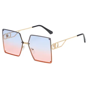 Retro Moda pentru Femei Supradimensionat Gradient Vintage din Metal Pătrat ochelari de Soare Ochelari de Umbra Oculos de sol feminino ochelari de Soare UV400