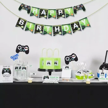 Negru Gamepad Joc Băiat pe Balon Folie Happy Birthday Party, Decoratiuni Copii Jucărie Meci Recuzita Jocurilor de noroc Cadou de Ziua Consumabile Partid