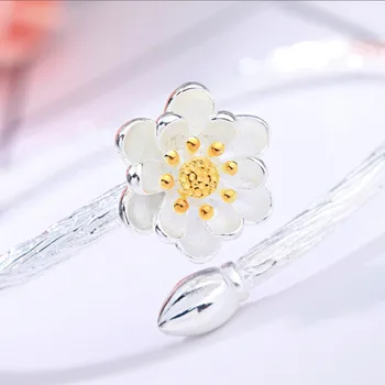Noua Moda Rafinat Creative Argint 925 Bijuterii Bratari-A Ediție Recomandate Floare De Lotus Brățări