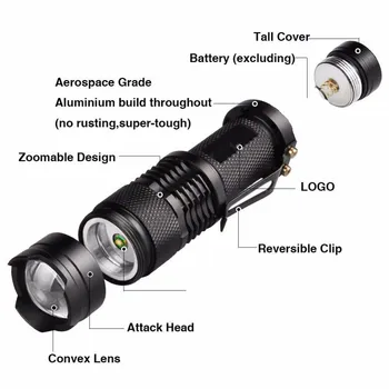 În aer liber LED Lanternă Tactică Super T6/L2 Ultra Luminoase Focus Zoom Lanterna Cu Acumulator+Mini Lanterna +Incarcator pentru camping Cadou