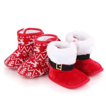 2020 de Iarnă Crăciun Moș Crăciun Cald Prima Pietoni Zăpadă Copil Sugar Croșetat Tricot Lână Pantofi pentru Copii pentru Băieți și Fete Cizme