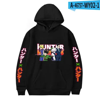 New Black Mens Hoodies Hunter X Hunter Bărbați Femei Pulovere Hanorace Jachete Killua Zoldyck Hisoka 90 Anime Streetwear Hoodie
