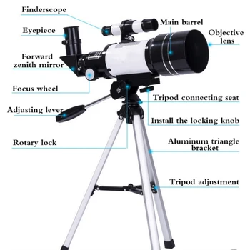 30070 Telescop Astronomic Profesional Zoom HD Night Vision 150X de Refracție Spațiu Adânc Luna Uitam Telescop Astronomic