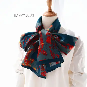 Hangzhou lux mătase naturală imprimată mult albastru eșarfă pentru femei cu pasăre poza reale mantie de mătase șal eșarfă cadou pentru doamna