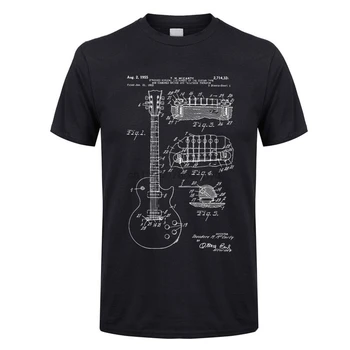 Casual Tricou 3Xl Brevet Acustice Chitara Electrica Structura de Muzică Barbati O-Gat Maneci Scurte T Shirt 2020 Tineret Art Singular Tees