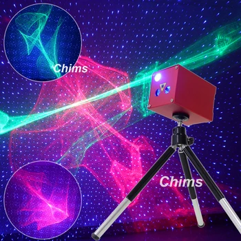Chims Mini Portabil cu Laser de Iluminat cu Acumulator Reîncărcabil RGB Aurora Meteor Star Proiector Călătorie în aer liber Camping Petrecere de Crăciun