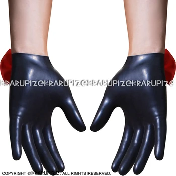 Negru Și Roșu Sexy Scurte, Mănuși de Latex, Cu Arcuri Pe partea de Sus de Cauciuc Manusi ST-0058