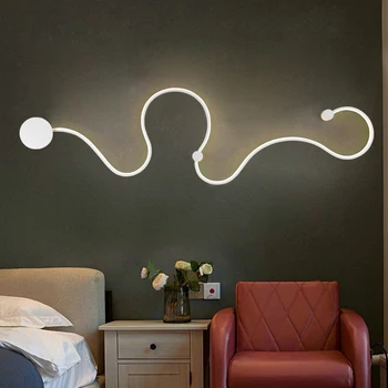 Pistă modernă din Aluminiu Lampă de Perete Minimalist în Formă de S Line Coridor, Culoar LED-uri de Iluminat Interior Decor Pentru Dormitor, camera de zi