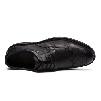 Autentice Din Piele De Barbati Formale Pantofi Brogue Elegant Clasic Pantofi De Afaceri Socială De Nunta Mens Pantofi Rochie Neagră De Pantofi Club De Noapte